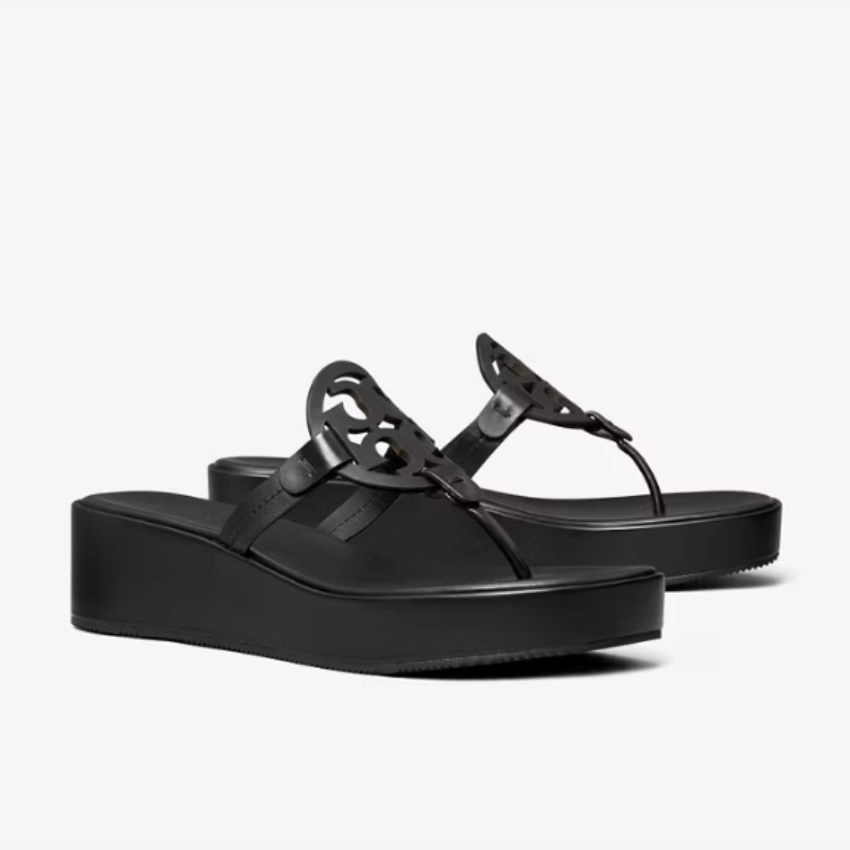 極美品　TORY BURCH ブラック ウェッジソールパンプス　24.5㎝ TORY BURCH(トリーバーチ) パンプス 5 1/2 M レディース美品