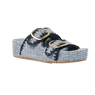 Loeffler Randall - Theo Blue Raffia Footbed Sandal