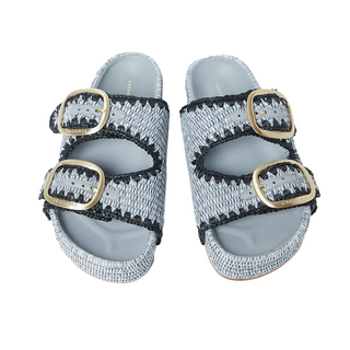 Loeffler Randall - Theo Blue Raffia Footbed Sandal