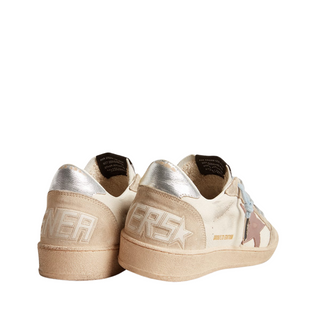 Golden Goose - Women's Ball Star in nylon and leather with pink and light blue star and beige heel tab