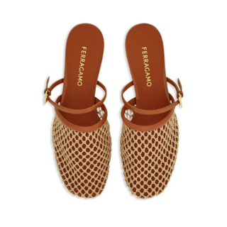 Salvatore Ferragamo - 20mm Kimby Mesh Mule in Ecru (Women's)