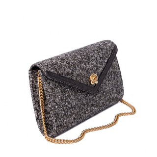 The Lily in Black Tweed with caiman crocodile trim