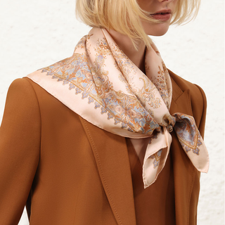 Zimmermann - Printed Silk Square 70 Cream Paisley
