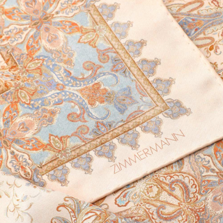Zimmermann - Printed Silk Square 70 Cream Paisley
