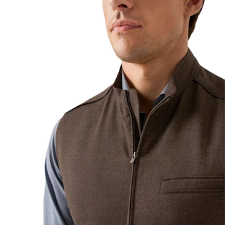 ETON - Wool Flannel Vest Brown