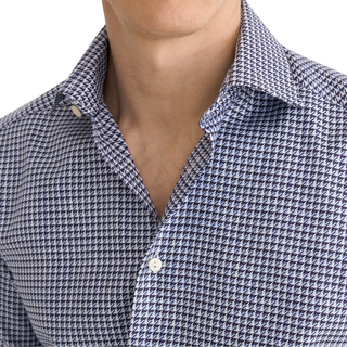 Eton - Checked King Twill Shirt in Blue