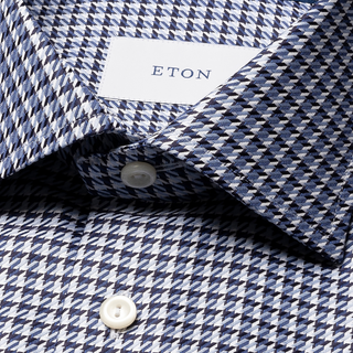 Eton - Checked King Twill Shirt in Blue