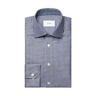 Eton - Checked King Twill Shirt in Blue