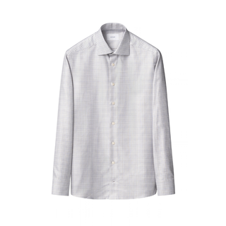 Eton - Bold Check King Twill Shirt in White/Grey