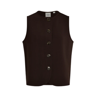 Women's Josie Button-Through Tank in Coffee Bean