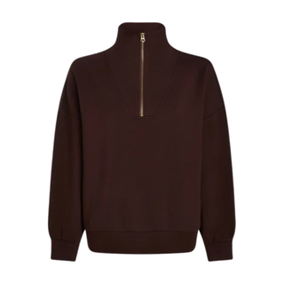 Women's Hawley Half-Zip Sweat in Chocolate Walnut