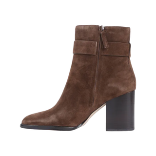 Tory Burch - Women's T Lock Heeled Ankle Boot 80mm Dark Cocoa