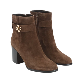 Tory Burch - Women's T Lock Heeled Ankle Boot 80mm Dark Cocoa
