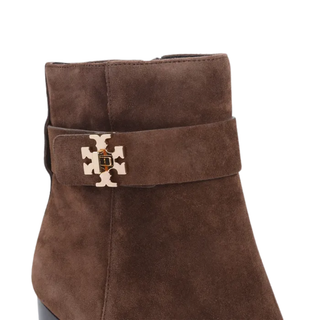 Tory Burch - Women's T Lock Heeled Ankle Boot 80mm Dark Cocoa