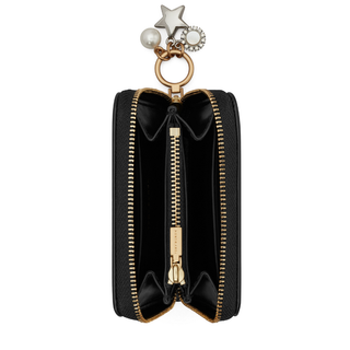 Tory Burch - Kira Charm Diamond Quilt Small Zip Around Wallet Black