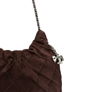 Tory Burch - Mini Fleming Soft Suede Hobo Bag Licorice