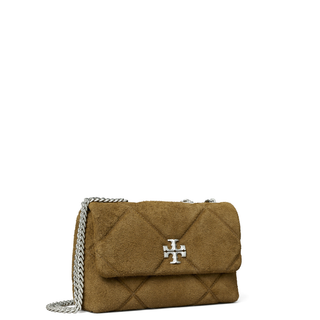 Tory Burch - Kira Diamond Quilt Suede Shoulder Bag Deep/Olive