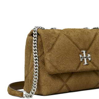 Tory Burch - Kira Diamond Quilt Suede Shoulder Bag Deep/Olive