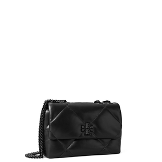 Tory Burch - Kira Diamond Quilt Powder Coated Small Convertible Shoulder Bag Black