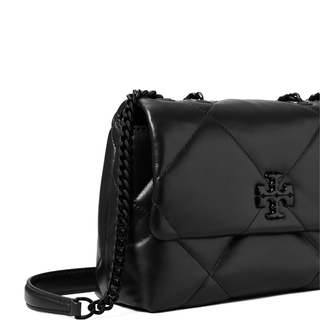 Tory Burch - Kira Diamond Quilt Powder Coated Small Convertible Shoulder Bag Black