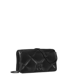 Tory Burch - Kira Diamond Quilt Powder Coated Chain Wallet Black