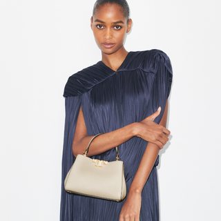 Tory Burch - Eleanor Pebbled Mini Satchel Light/Stone