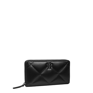 Tory Burch - Kira Diamond Quilt Powder Coated Zip Continental Wallet Black