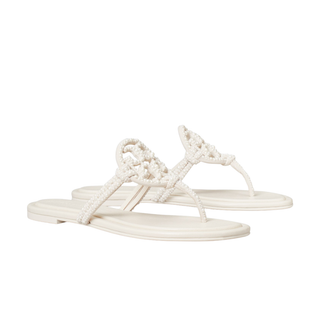 Miller Knotted Pearl Sandal in Light Cream