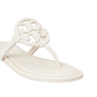 Miller Knotted Pearl Sandal in Light Cream