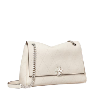 Tory Burch - Charlie Quilted Shoulder Bag in Light Cream