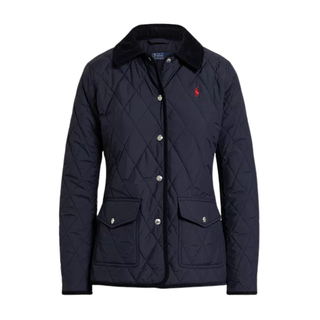 Women's Quilted Barn Water-Repellent Jacket in Navy