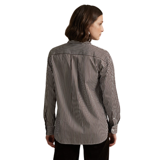 Polo Ralph Lauren - Stripped Long Sleeve Blouse Darkbrown/White