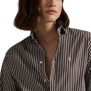 Polo Ralph Lauren - Stripped Long Sleeve Blouse Darkbrown/White