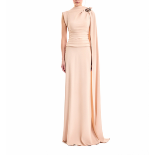 Feathered Shoulder Dress