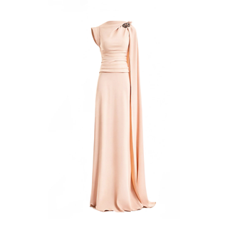 Feathered Shoulder Dress