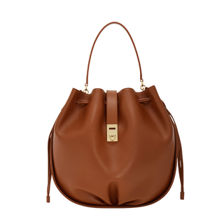 Salvatore Ferragamo - Hug drawstring bucket bag in Naturale