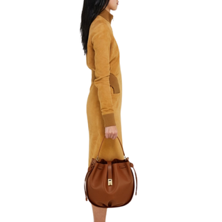 Salvatore Ferragamo - Hug drawstring bucket bag in Naturale