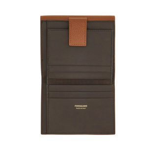 Ferragamo - Double Gancio Grainy French Wallet Newcognac/Brown