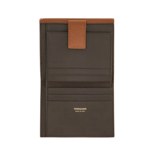 Ferragamo - Gancini Compact Wallet in Cognac