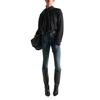 Dorothee Schumacher - AIRY CHECK blouse in Smoked Pearl