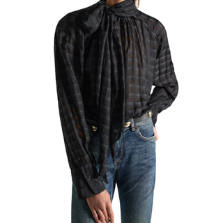 Dorothee Schumacher - AIRY CHECK blouse in Smoked Pearl