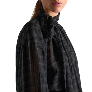 Dorothee Schumacher - AIRY CHECK blouse in Smoked Pearl