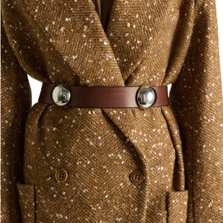 Dorothee Schumacher - TRUE CUOIO 4cm stud belt in Cinnamon