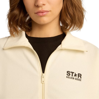 Golden Goose - Star Women's Zip Sweatshirt Papyrus/Black