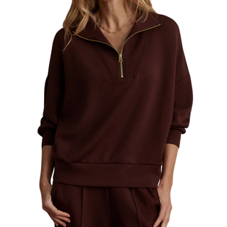 Women's Hawley Half-Zip Sweat in Chocolate Walnut