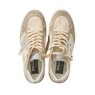 Golden Goose - Ball Star Leather Sneaker in Beige/Silver (Women's)