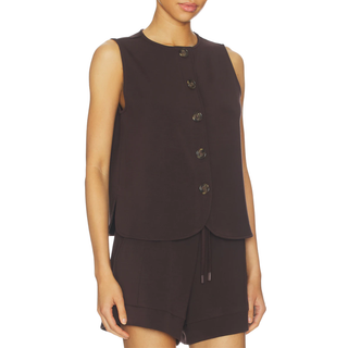 Women's Josie Button-Through Tank in Coffee Bean