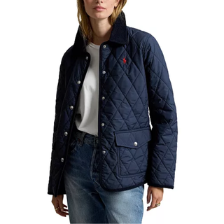 Women's Quilted Barn Water-Repellent Jacket in Navy