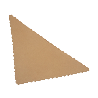 Scallop Knit Triangle in Camel Heather