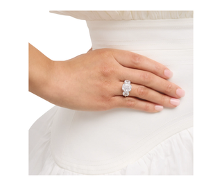 Fantasia by DeSerio - 7-Carat Cushion-Cut Ring with 2-Carat Cushion-Cut Sides